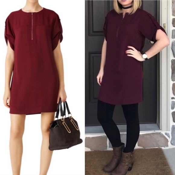 BCBGMaxAzria Dresses & Skirts - Like NEW BCBG Frank Shift Dress in Burgundy XS